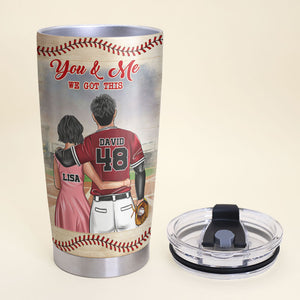 Personalized Baseball Couple Tumbler Cup - I Go To The Diamond To Find A Boy - Tumbler Cup - GoDuckee