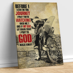 Vintage Motocross Poster - I Pray You're Watching Over Me - Poster & Canvas - GoDuckee