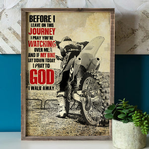 Vintage Motocross Poster - I Pray You're Watching Over Me - Poster & Canvas - GoDuckee