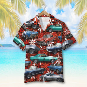 Seamless Tribal Pattern, Custom Classic Car Photo Hawaiian Shirt, Summer Gift (Car0902) - Hawaiian Shirts - GoDuckee