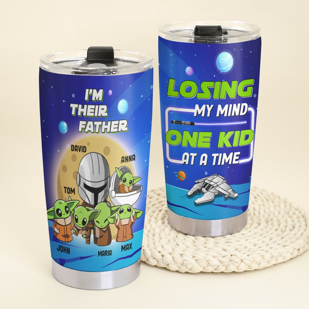 Losing My Mind One Kid At A Time Personalized S.W Tumbler Cup Gift For Dad - Tumbler Cup - GoDuckee