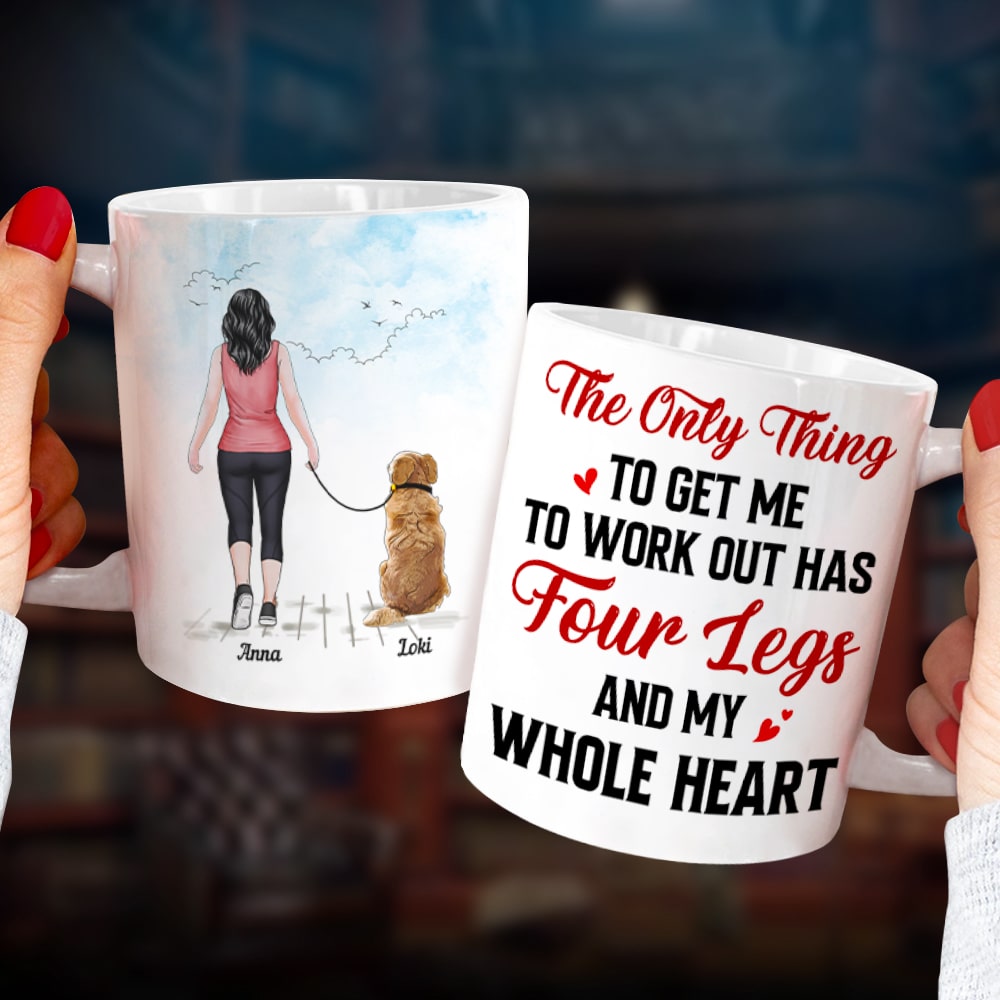 The Only Thing To Get Me To Work Out, Personalized Mug, Gifts For Dog Lovers - Coffee Mug - GoDuckee