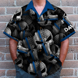 Back The Blue - Personalized Police Hawaiian Shirt, These Colors Don't Run - Hawaiian Shirts - GoDuckee