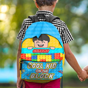 Cool Kid On The Block Personalized Lego Backpack Gift For Kids - Backpack - GoDuckee