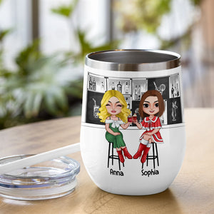 Friends & Alcohol The Glue Holding The Shit Show Together Personalized Christmas Friend Tumbler - Wine Tumbler - GoDuckee