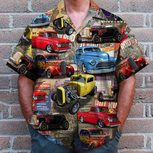 Custom Hot Rod Photo Hawaiian Shirt, Magazine Pattern - Hawaiian Shirts - GoDuckee