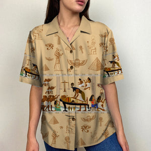 Egypt Hawaiian Shirt and Men Beach Shorts, Egyptian Pattern - Hawaiian Shirts - GoDuckee