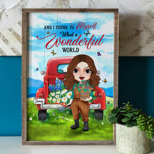 Gardening Girl And I Think To Myself What A Wonderful World Personalized Canvas Print - Poster & Canvas - GoDuckee