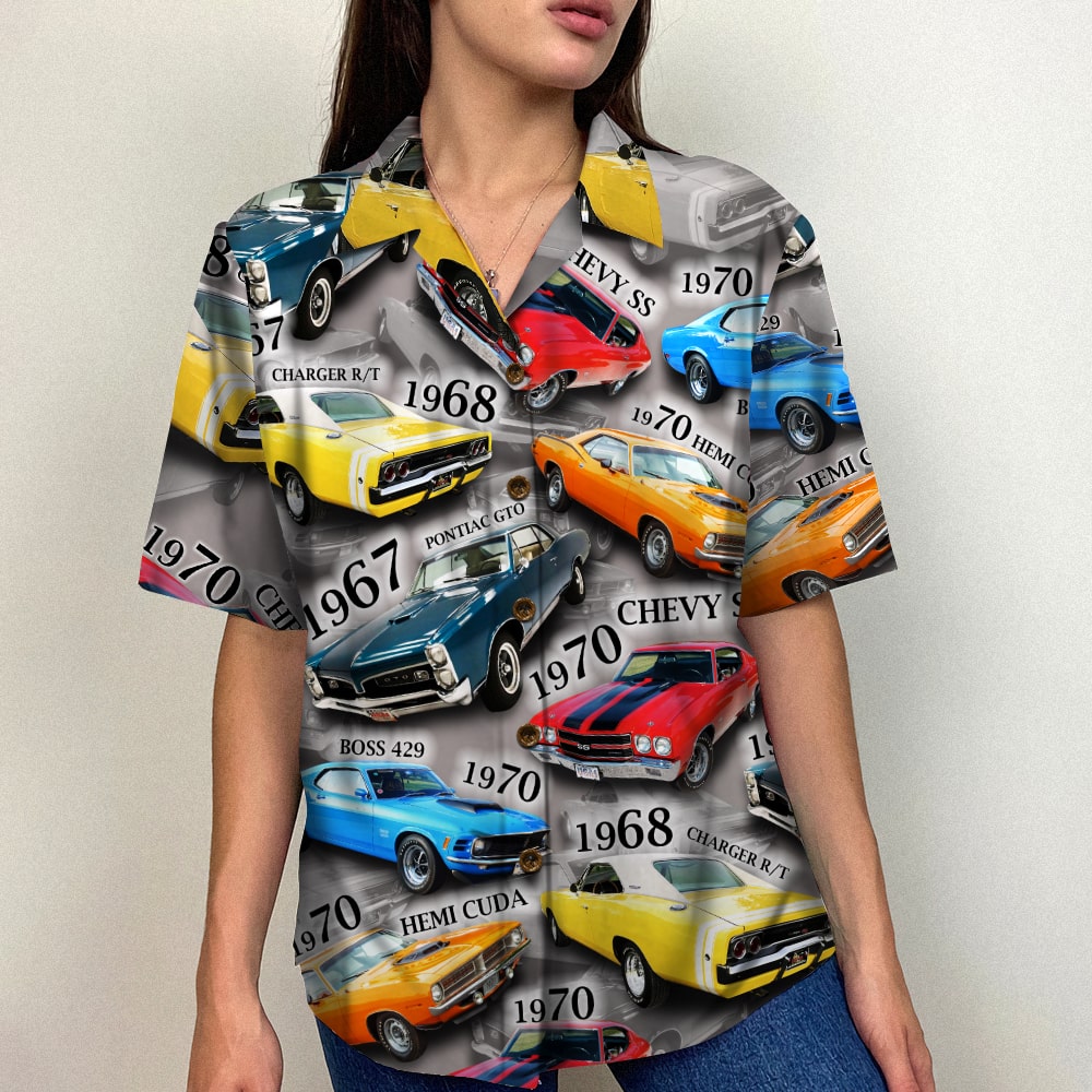 Custom Classic Car Hawaiian Shirt, Dancing Girls Pattern - GoDuckee