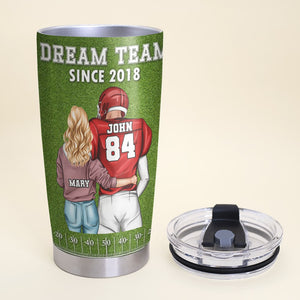 We're A Team Whatever You Lack I Got You - Personalized Football Couple Tumbler - Gift For Couple - Tumbler Cup - GoDuckee