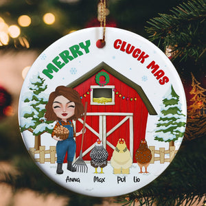 Merry Cluckmas Personalized Chicken Girl Ornament, Christmas Tree Decor - Ornament - GoDuckee