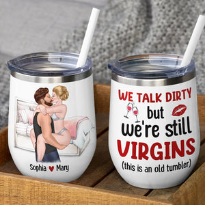 Hubby In The Streets Yes Sir In The Sheets - Personalized Couple Tumbler - Gift For Couple - Wine Tumbler - GoDuckee