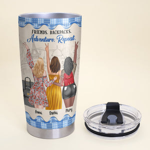 A Journey Is Best Measured In Friends Personalized Travel Friends Tumbler, Gift For Friends - Tumbler Cup - GoDuckee