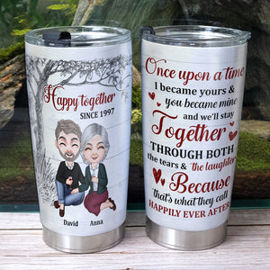 I Became Yours & You Became Mine Personalized Couple Tumbler, Gift For Couple - Tumbler Cup - GoDuckee