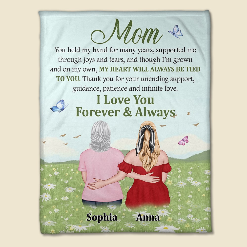 My Heart Will Always Be Tied To You - Personalized Mother's Day Blanket - Gift For Family - Blanket - GoDuckee
