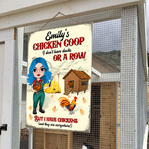 I Don't Have Ducks Or A Row But I Have Chickens Personalized Farmer Metal Sign Gift For Farmer - Metal Wall Art - GoDuckee