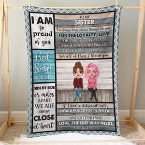 Side By Side Or Miles Apart We Are Always Close At Heart Personalized Sibling Blanket, Gift For Siblings - Blanket - GoDuckee