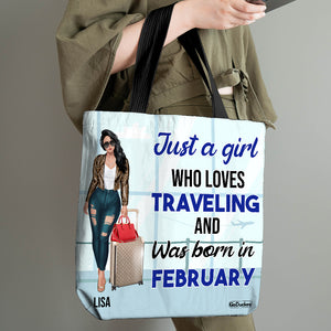 Just A Girl Who Loves Traveling - Personalized Tote Bag - Travelling Girls - Tote Bag - GoDuckee