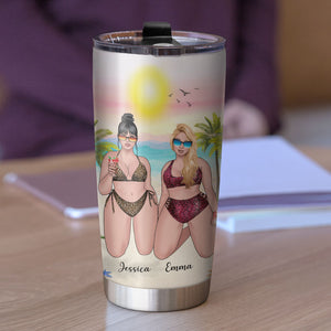 Personalized Beach Girls Tumbler - Sun Tan The Tan Will Fade, Memories Will Last Forever - Tumbler Cup - GoDuckee