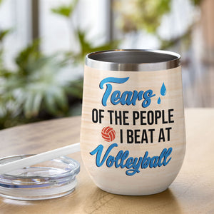 Personalized Volleyball Girl Wine Tumbler - Tears Of The People - Wine Tumbler - GoDuckee