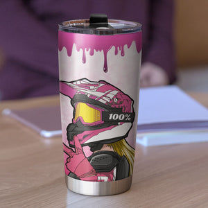 Personalized Motocross Girl Tumbler - Don't Let The Mascara And Perfume Confuse You - Tumbler Cup - GoDuckee