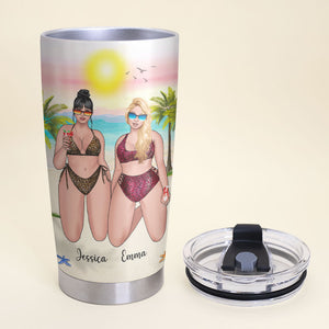 Personalized Beach Girls Tumbler - Sun Tan The Tan Will Fade, Memories Will Last Forever - Tumbler Cup - GoDuckee