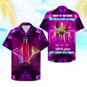 Personalized Bar Girls Hawaiian Shirt - Here's To The Nights - Hawaiian Shirts - GoDuckee