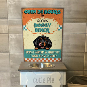 Personalized Dog Breeds Metal Sign - Doggy Diner - Metal Wall Art - GoDuckee