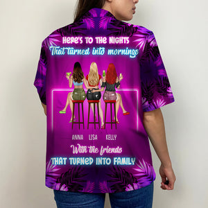 Personalized Bar Girls Hawaiian Shirt - Here's To The Nights - Hawaiian Shirts - GoDuckee