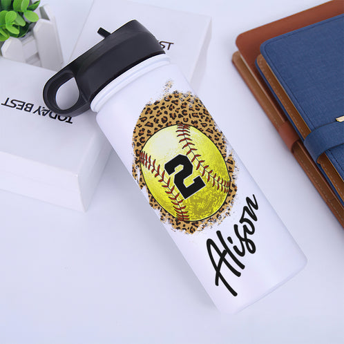 Custom Softball Mom Photo Water Bottle - At The Ballfield Is Where I Spend Most Of My Days - Water Bottles - GoDuckee