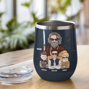 Personalized S.W Wine Tumbler - Jedi Dad Definition - Father & Daughter, Son - Wine Tumbler - GoDuckee