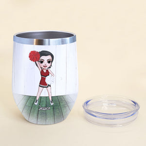 Personalized Cheerleading Girl Wine Tumbler - Don't Practice Until You Get It Right - Wine Tumbler - GoDuckee