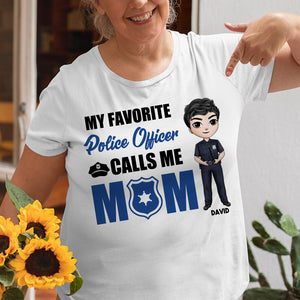 Police My Favorite Police Officer Calls Me Mom Personalized Shirt Gift For Mother's Day - Shirts - GoDuckee