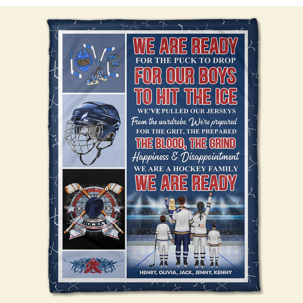 Personalized Hockey Family Blanket - We Are Ready - Blanket - GoDuckee