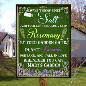Gardening Advice Metal Sign - Always Throw Spilt Salt Over Your Left Shoulder - Metal Wall Art - GoDuckee
