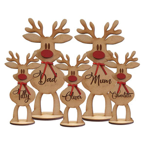 Standing Reindeer, Personalized Wood Ornament, Christmas Decor For Family - Ornament - GoDuckee
