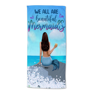 Beautiful Mermaids - Personalized Beach Towel, Mermaid Beach Towel - Gifts For Best Friends, Sister, Besties - Beach Towel - GoDuckee