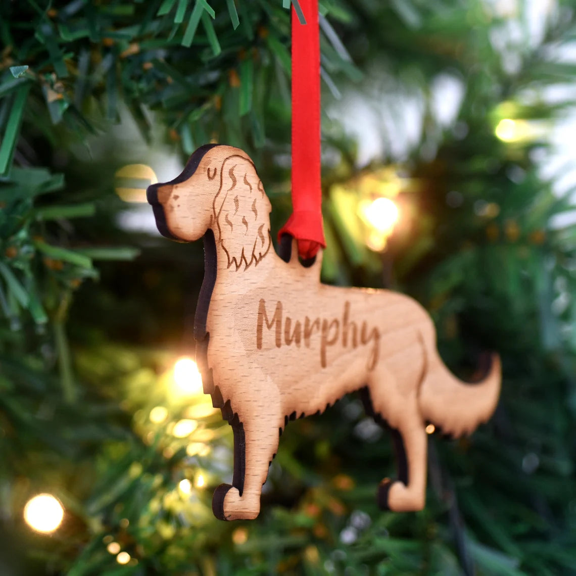 Springer Spaniel Personalized Christmas Dog Wood Ornament 01pjxx240822-41 - Ornament - GoDuckee