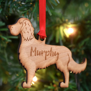 Springer Spaniel Personalized Christmas Dog Wood Ornament 01pjxx240822-41 - Ornament - GoDuckee