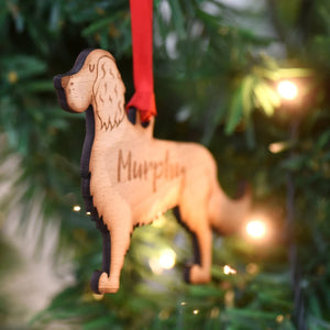 Springer Spaniel Personalized Christmas Dog Wood Ornament 01pjxx240822-41 - Ornament - GoDuckee