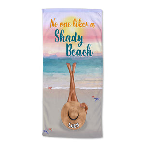 Likes A Shady Beach - Personalized Beach Towel - Gifts For Best Friends, Salty Sister, Vacation Besties - Beach Towel - GoDuckee
