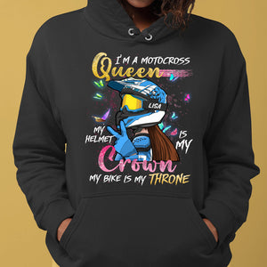 Motocross Girl My Helmet Is My Crown My Bike Is My Throne Personalized Shirts - Shirts - GoDuckee