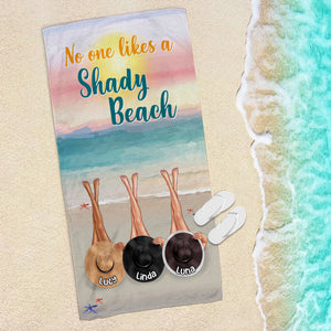 Likes A Shady Beach - Personalized Beach Towel - Gifts For Best Friends, Salty Sister, Vacation Besties - Beach Towel - GoDuckee