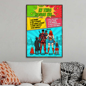 In This Super House We're Be Brave Personalized Canvas Print Gift For Family - Poster & Canvas - GoDuckee