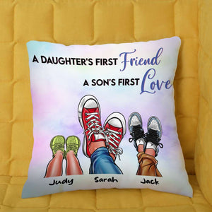 Mom And Kid Shoes Personalized Pillow - Pillow - GoDuckee