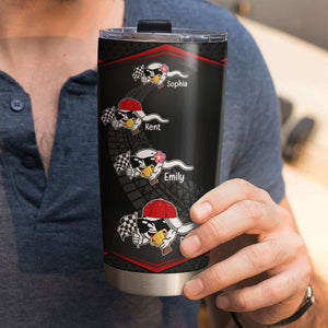 Thanks For Entering Us Into The Big Race, Personalized Tumbler, Racing With Funny Sperms Tumbler, Father's Day, Birthday Gift For Dad - Tumbler Cup - GoDuckee
