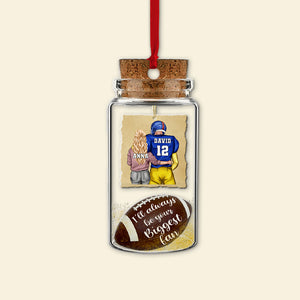 I'll Always Be Your Biggest Fan, Personalized Custom Shape Ornament, Football Couple Love Jars, Christmas Gift For Couple - Ornament - GoDuckee
