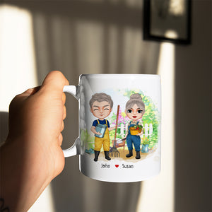 Another Year Older And Still Playing In The Dirt, Couple Farming White Mug - Coffee Mug - GoDuckee