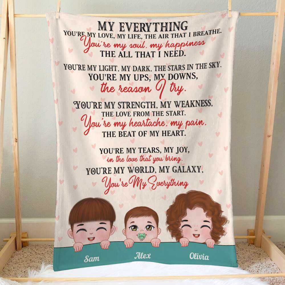 My Everything, Gift For Grandma, Personalized Blanket, Grandkid Blanket, Mother's Day Gift - Blanket - GoDuckee