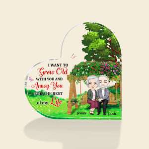 I Want To Grow Old With You Personalized Couple Plaque, Gift For Couple - Decorative Plaques - GoDuckee